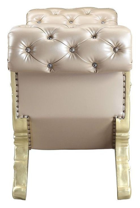 Vatican Light Gold and Champagne Silver Upholstered Panel Bedroom Set
