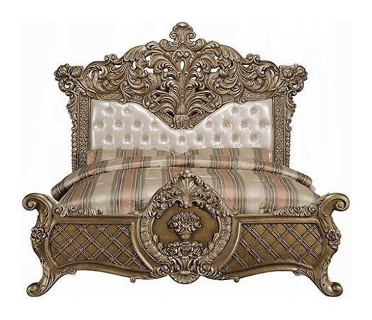 Constantine Light Gold and Brown Upholstered Panel Bedroom Set