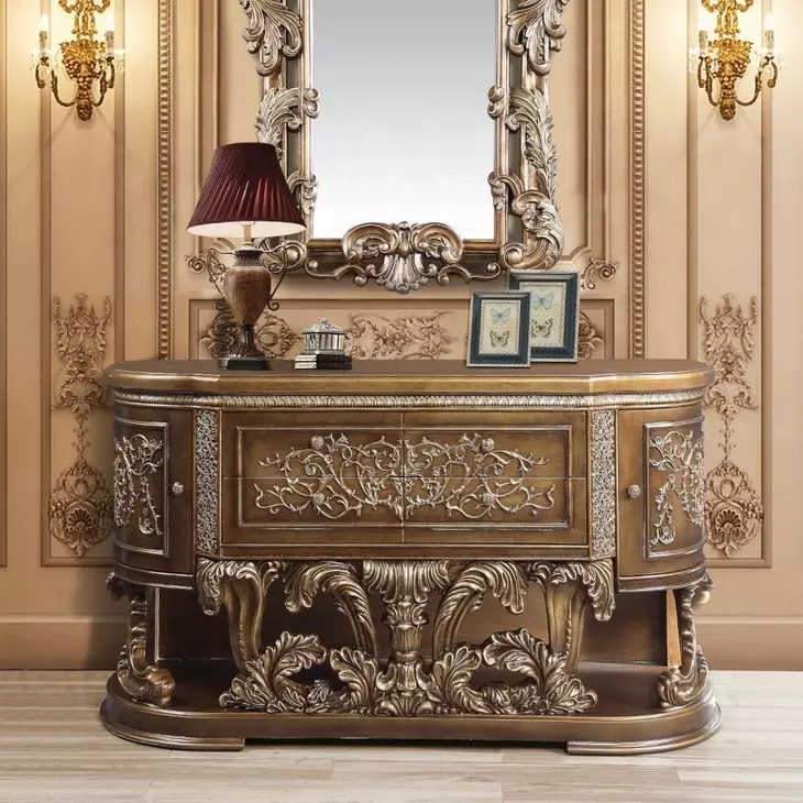 Constantine Brown and Gold 4 Drawer Dresser