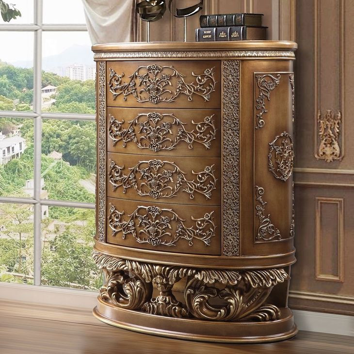 Constantine Brown and Gold 4 Drawer Chest