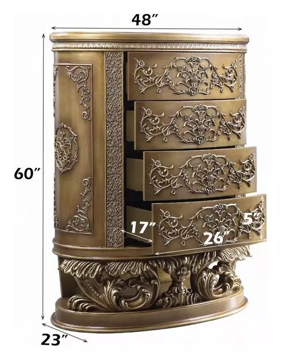 Constantine Brown and Gold 4 Drawer Chest
