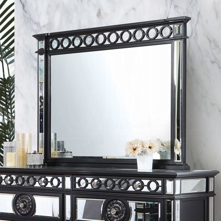 Varian II Black and Silver Rectangular Dresser Mirror
