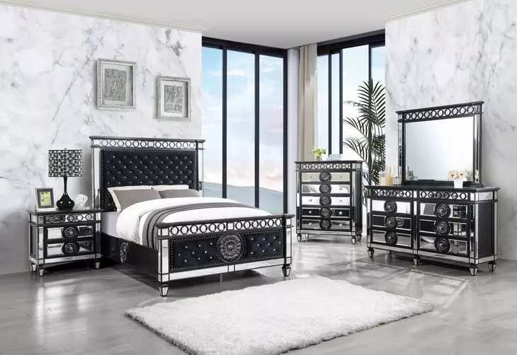 Varian II Black and Silver Rectangular Dresser Mirror