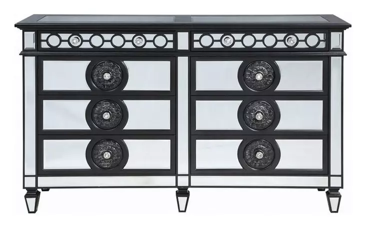 Varian II Black and Silver 8 Drawer Dresser
