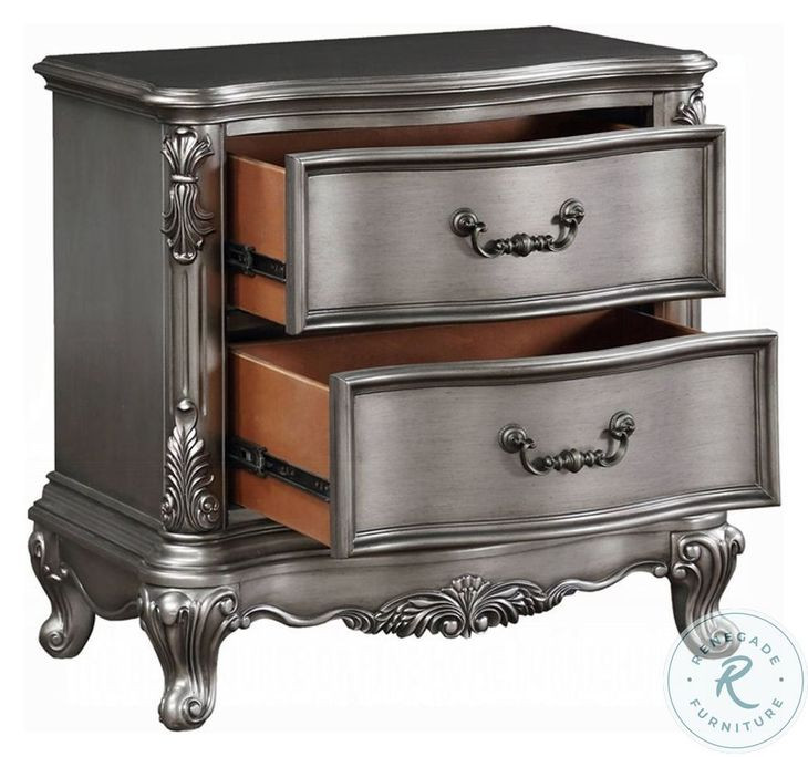 Ariadne Velvet and Antique Platinum Upholstered Bedroom Set