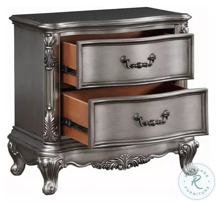 Ariadne Velvet and Antique Platinum Upholstered Bedroom Set