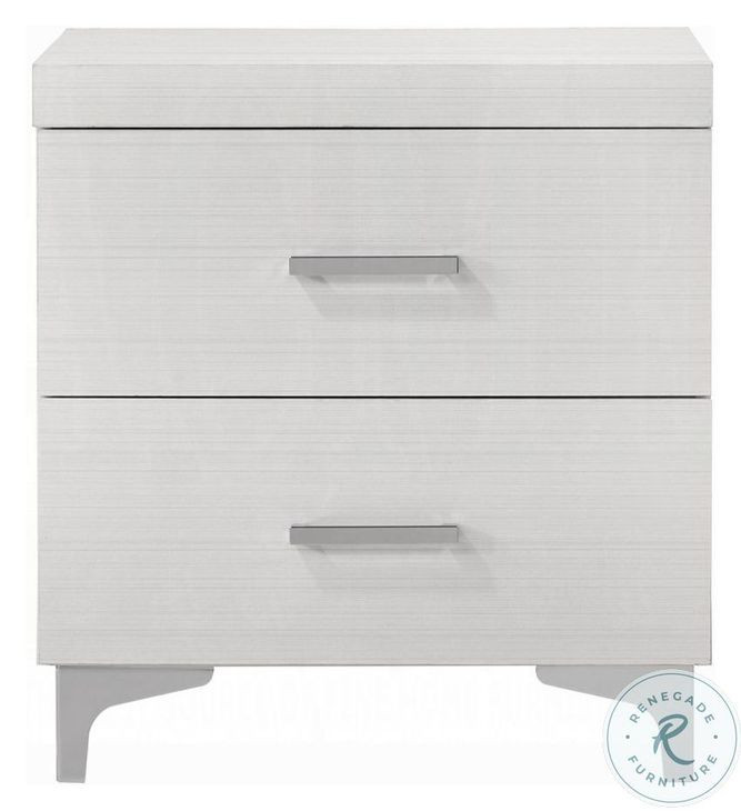 Casilda White 2 Drawer Nightstand