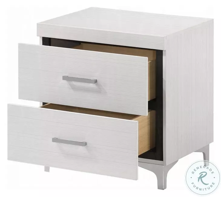 Casilda Gray Synthetic Leather and White Upholstered Bedroom Set