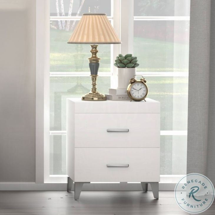 Casilda White 2 Drawer Nightstand