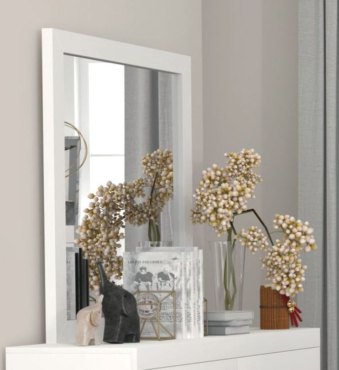 Casilda White Square Dresser Mirror