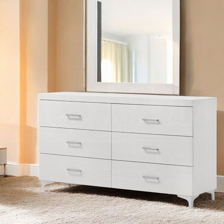 Casilda White 6 Drawer Dresser