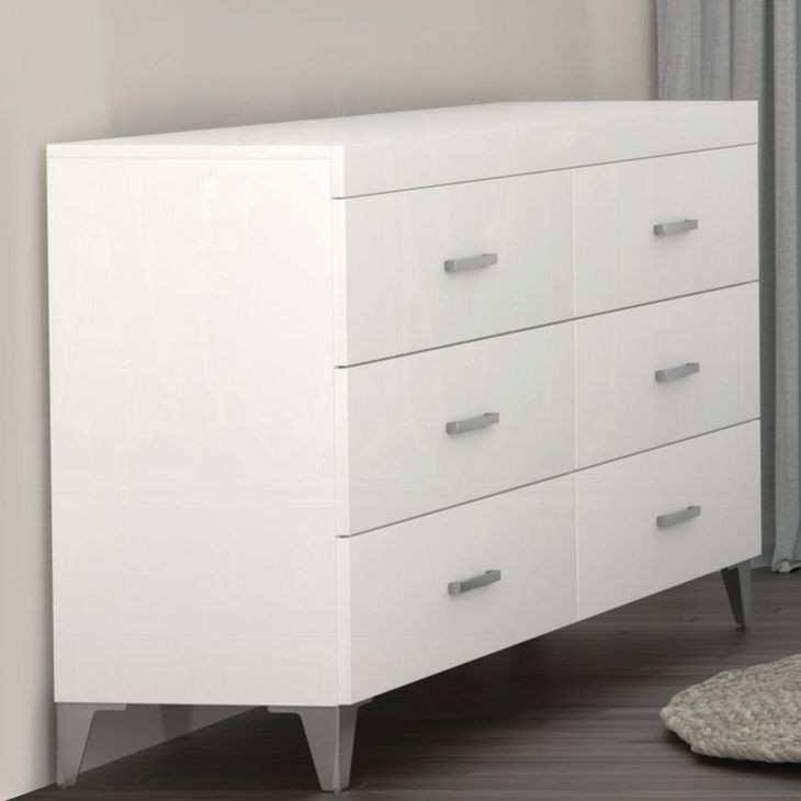 Casilda White 6 Drawer Dresser