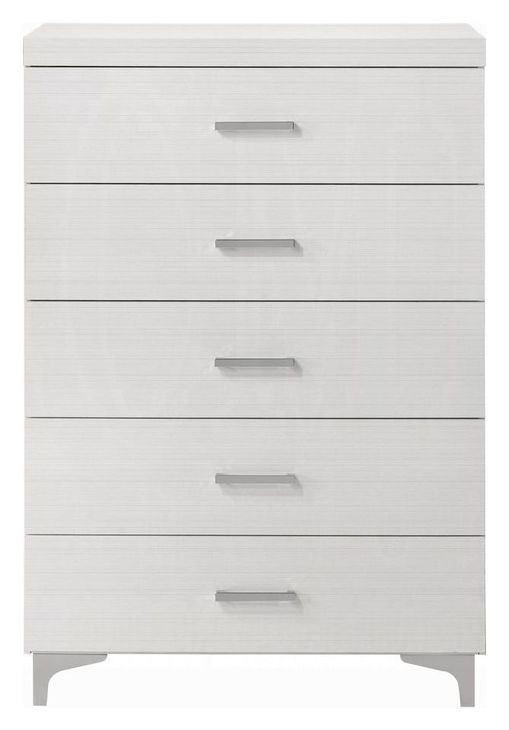 Casilda White 5 Drawer Chest