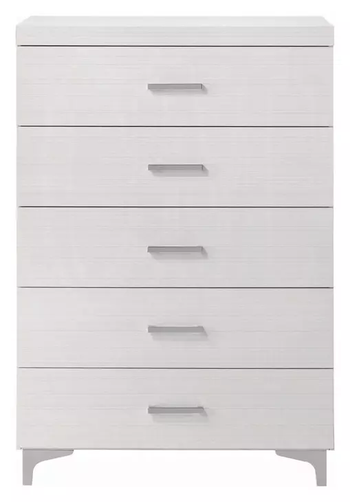 Casilda White 5 Drawer Chest