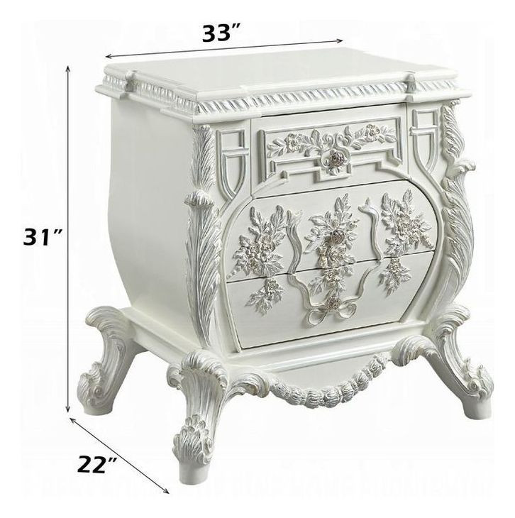 Vanaheim Antique White 3 Drawer Nightstand