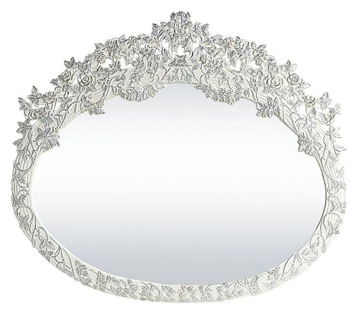 Vanaheim Antique White Oval Dresser Mirror