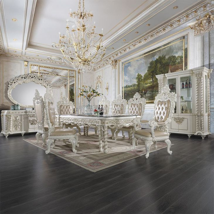 Vanaheim Antique White Oval Dresser Mirror