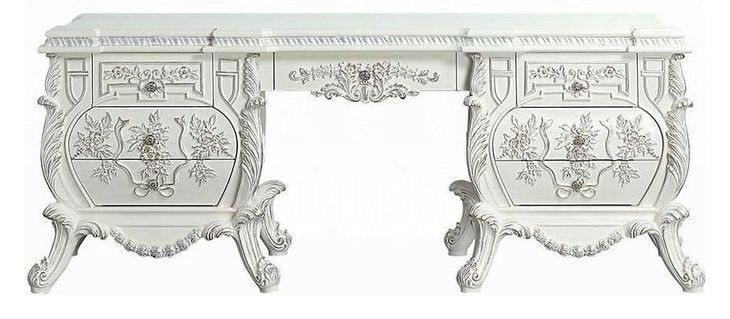 Vanaheim Antique White 7 Drawer Vanity Desk