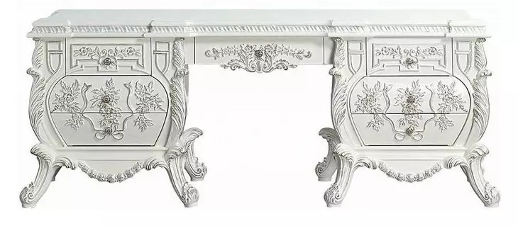 Vanaheim Antique White 7 Drawer Vanity Desk