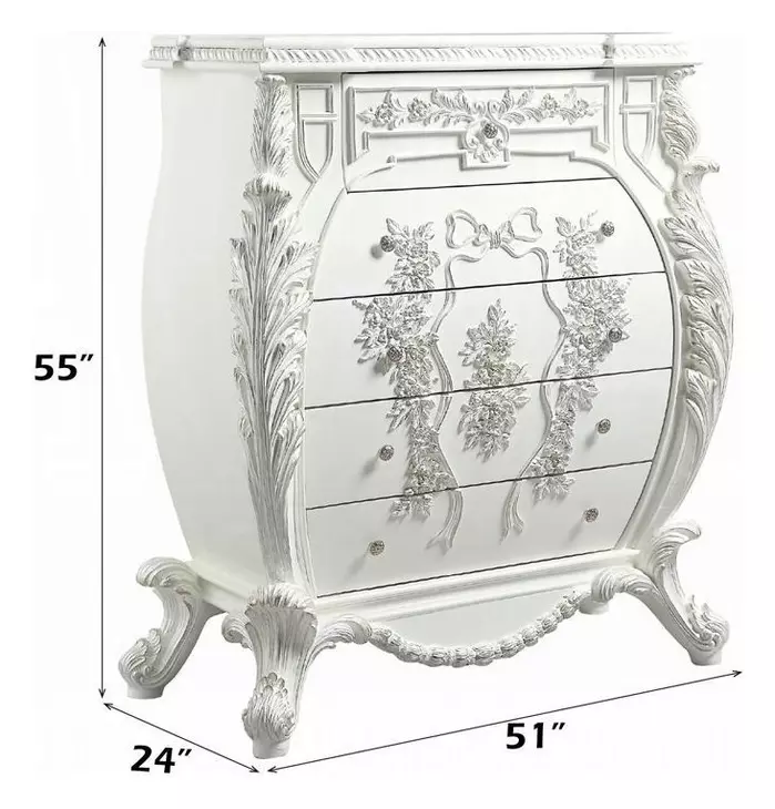Vanaheim Antique White 5 Drawer Chest