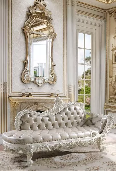 Vanaheim Beige Upholstered 86" Accent Bench with Nailhead Trim