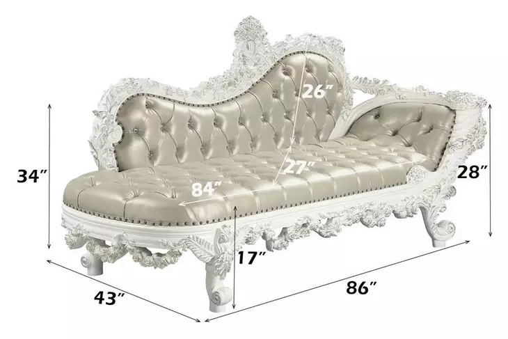 Vanaheim Beige Upholstered 86" Accent Bench with Nailhead Trim