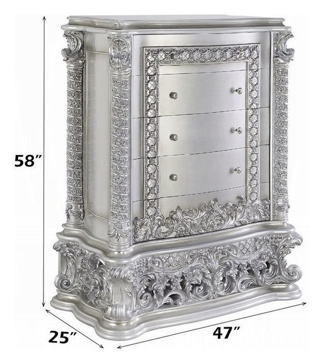Valkyrie Antique Platinum 5 Drawer Chest