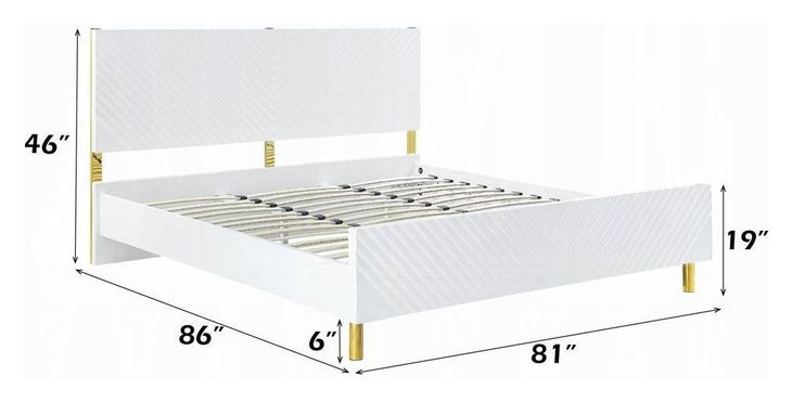 Gaines White King Panel Bed