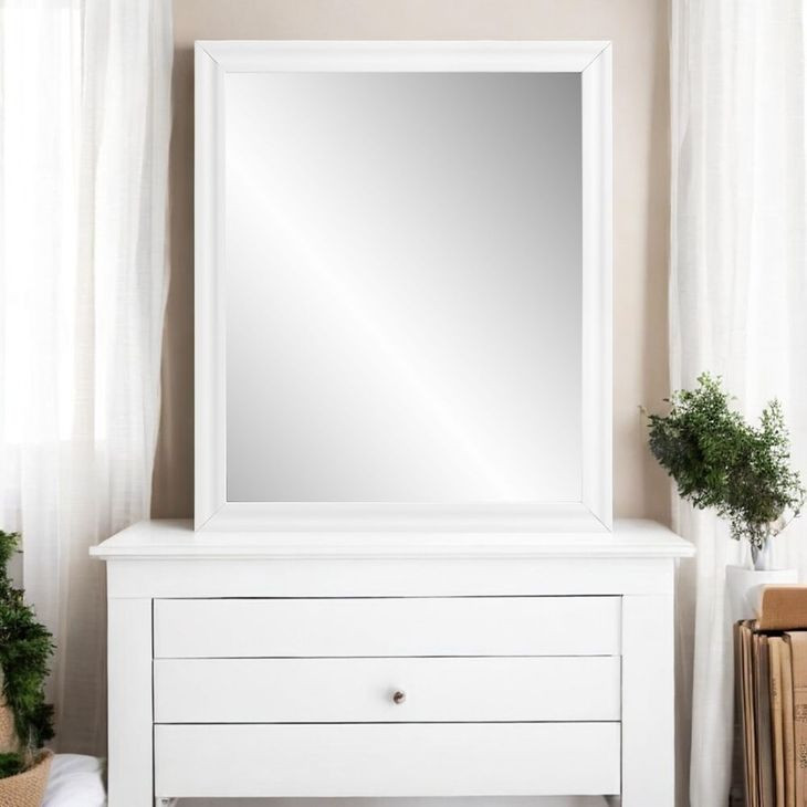Gaines White Rectangular Dresser Mirror