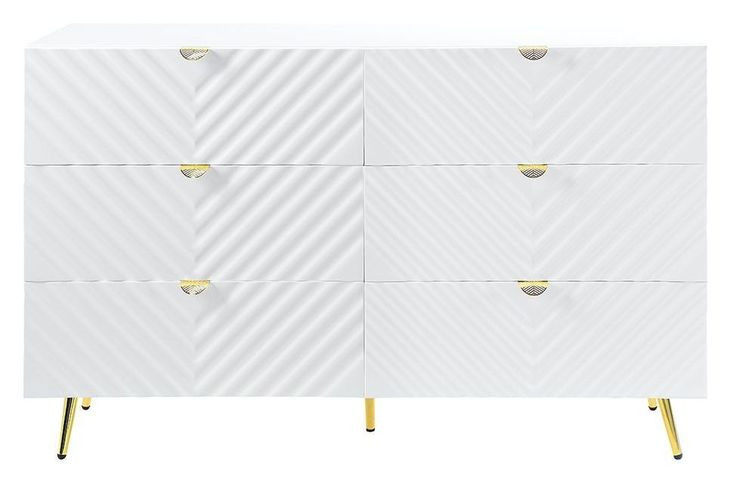 Gaines White 6 Drawer Dresser