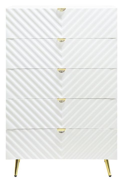 Gaines White 5 Drawer Chest