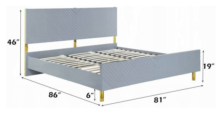 Gaines Gray King Panel Bed