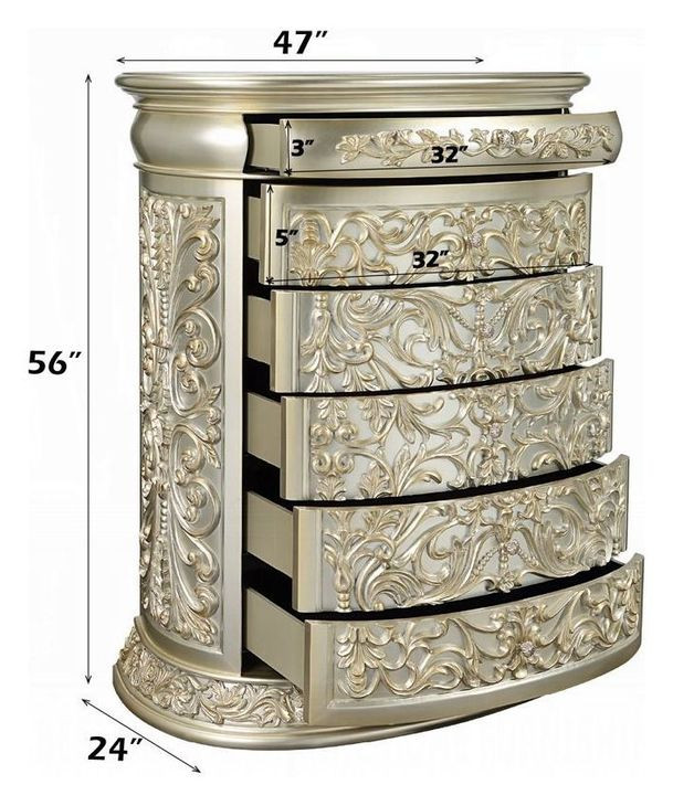 Sorina Antique Gold 6 Drawer Chest