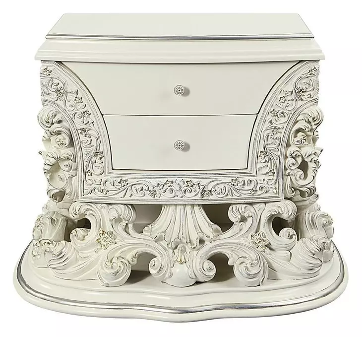 Adara Antique White 2 Drawer Nightstand