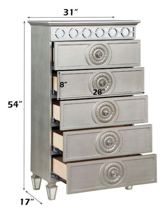 Varian Silver 5 Drawer Chest