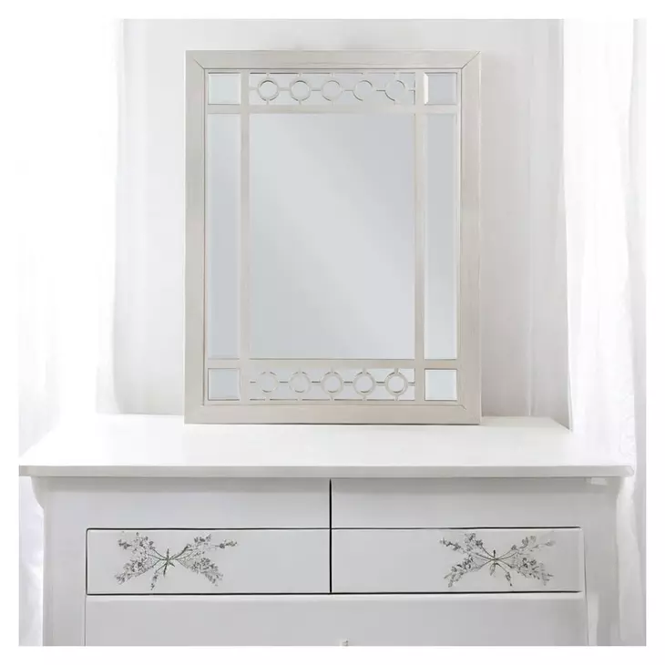 Varian Silver Rectangular Dresser Beveled Mirror