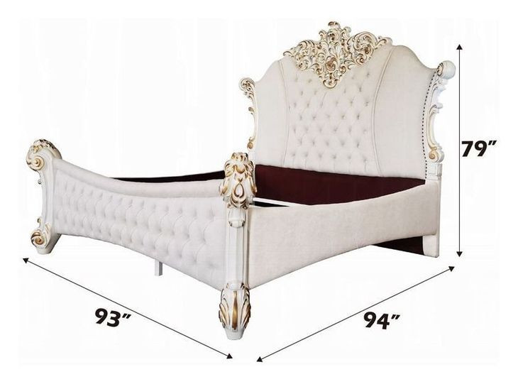 Vendome Cream and Antique Pearl King Upholstered Panel Bed