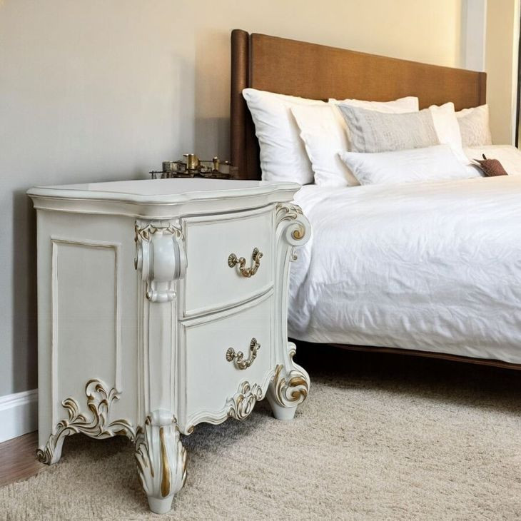 Vendome Antique Pearl 2 Drawer Nightstand