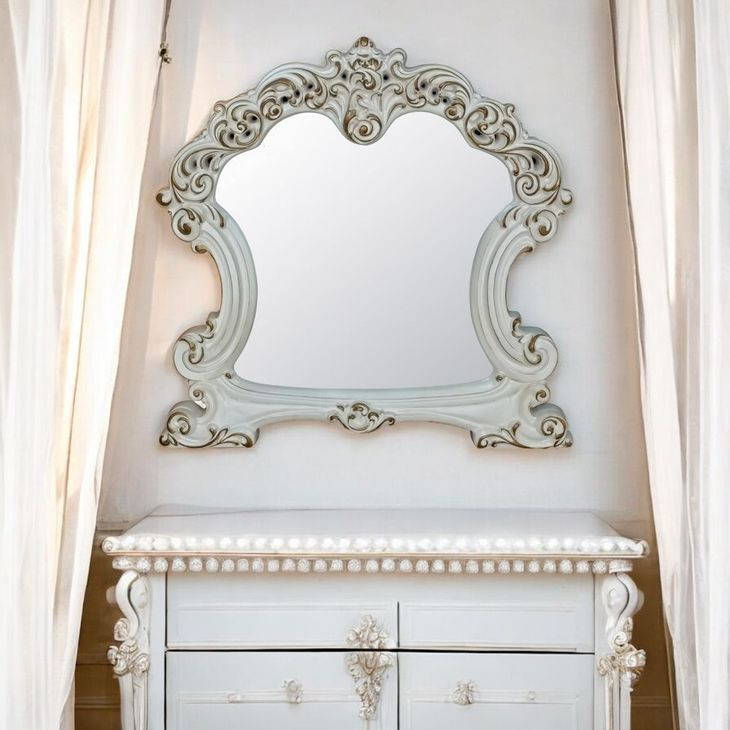 Vendome Antique Pearl Arched Wall Mirror