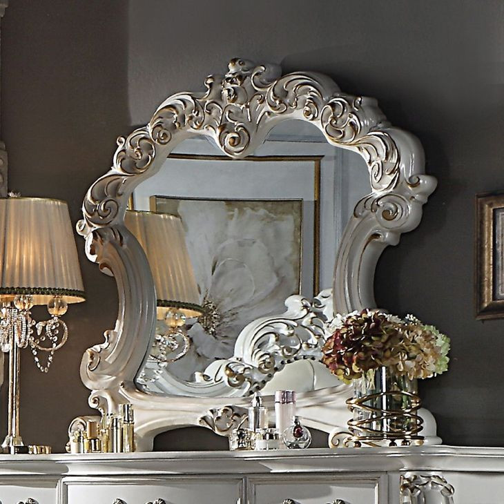 Vendome Antique Pearl Arched Wall Mirror