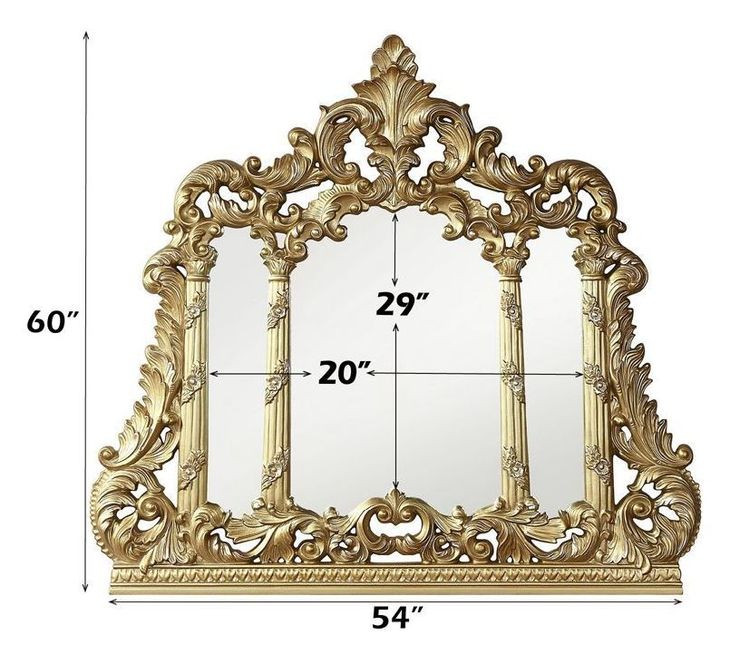 Cabriole Gold Arched Dresser Mirror