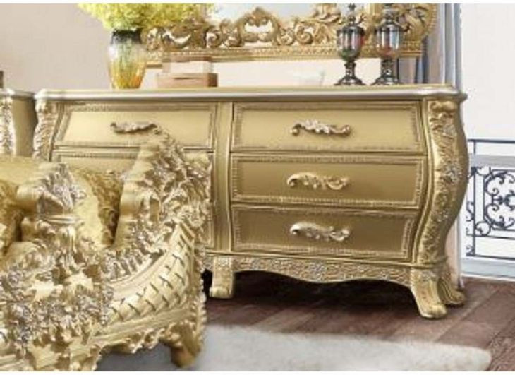 Cabriole Gold 6 Drawer Dresser