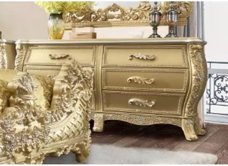 Cabriole Gold 6 Drawer Dresser