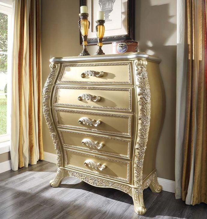 Cabriole Gold 5 Drawer Chest