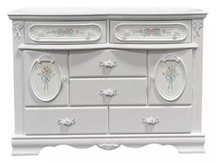Flora White 6 Drawer Dresser