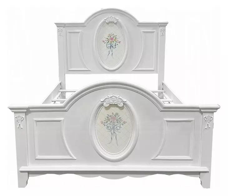 Flora White Twin Storage Panel Bed