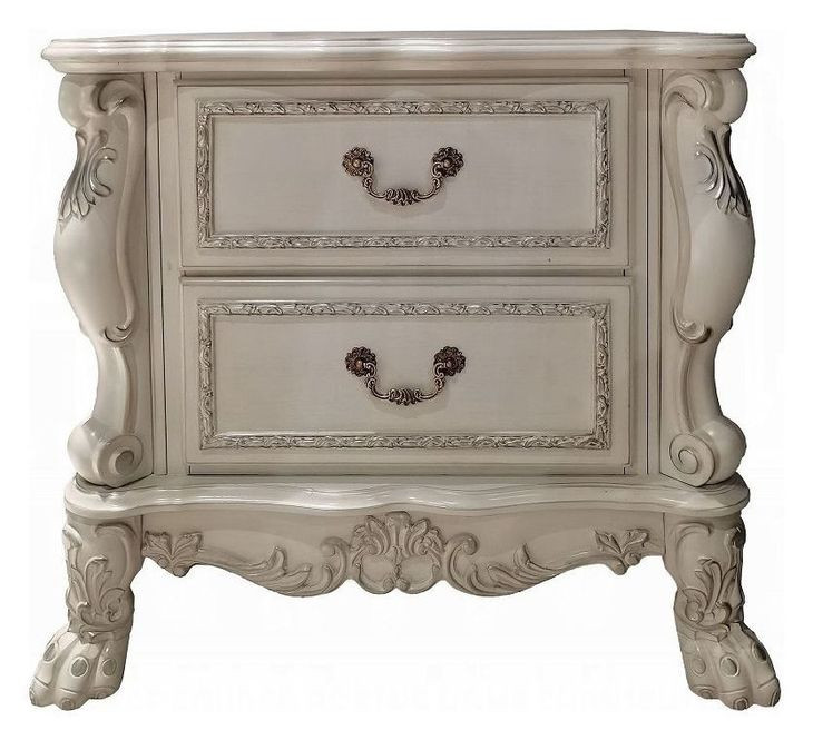 Dresden Bone White 2 Drawer Nightstand