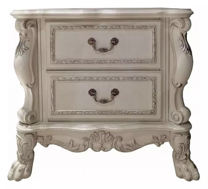 Dresden Bone White 2 Drawer Nightstand
