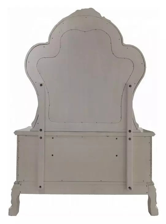 Dresden Bone White Arched Dresser Mirror