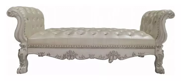 Dresden Gray Upholstered 78" Bed Bench with Nailhead Trim